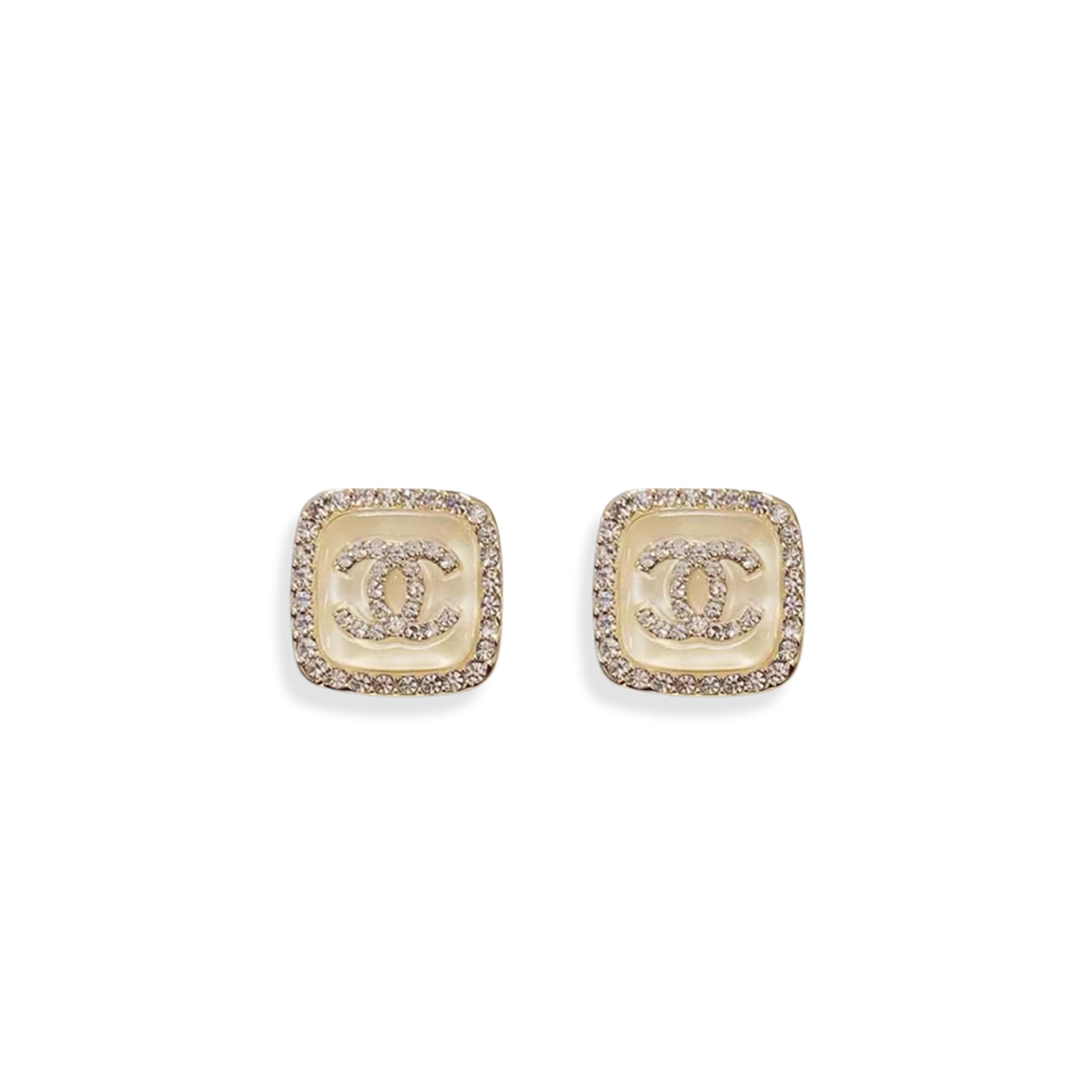 ch**el full D1am0nd double c earrings